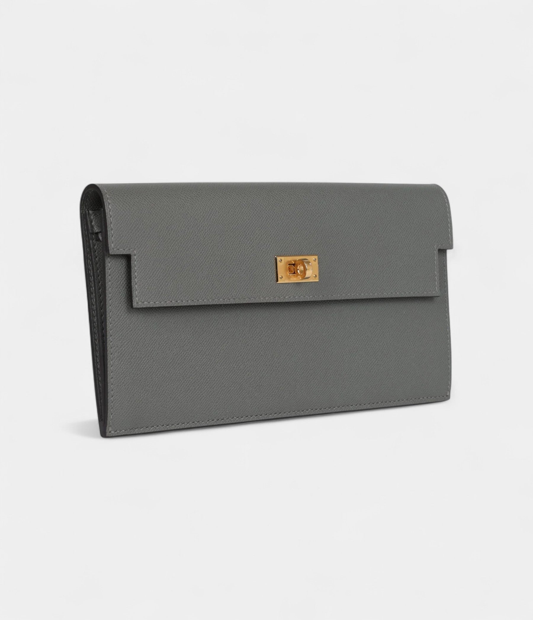 Hermès Kelly Pocket Long Wallet Gris Meyer Madame Gold Hardware