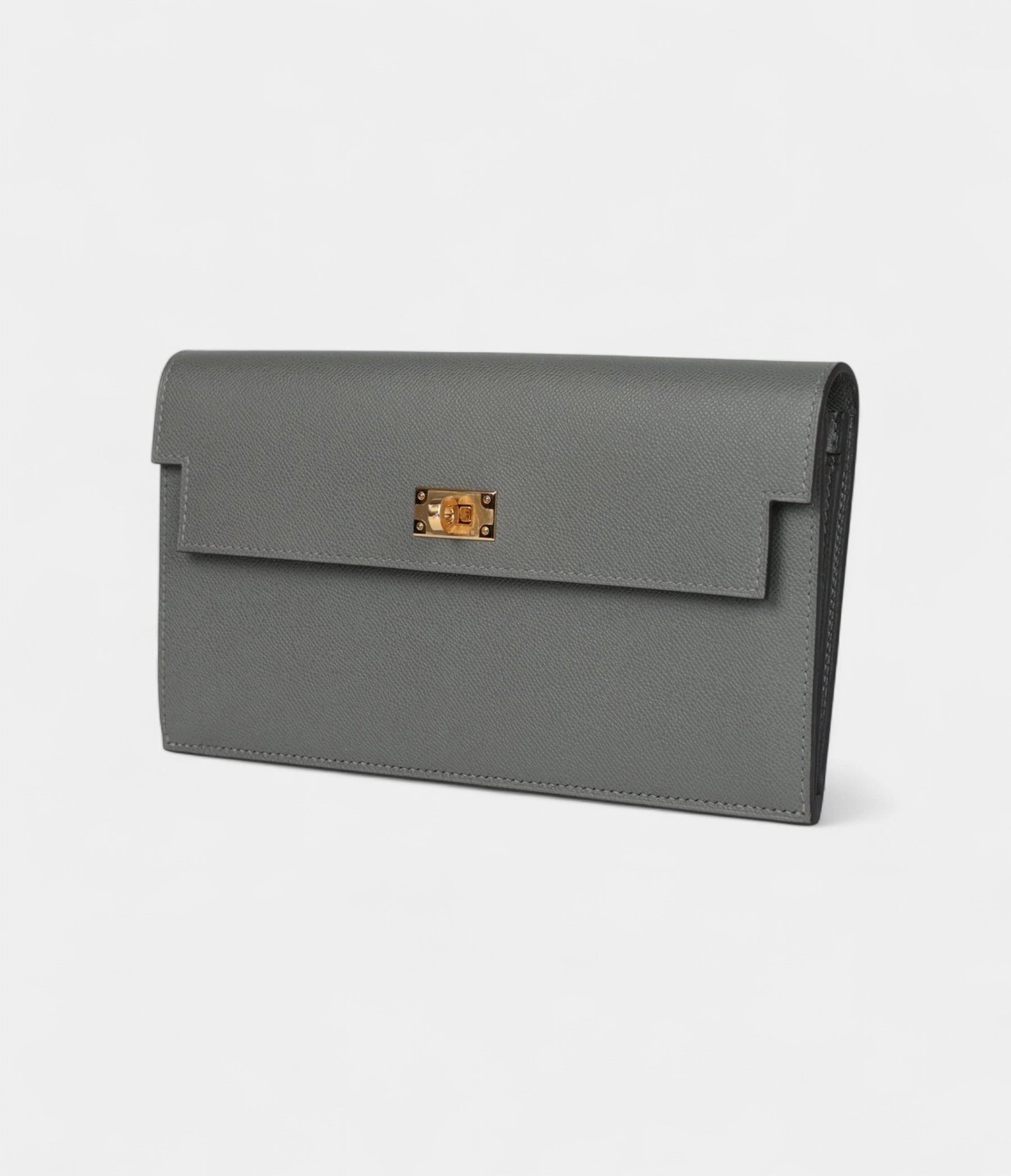 Hermès Kelly Pocket Long Wallet Gris Meyer Madame Gold Hardware