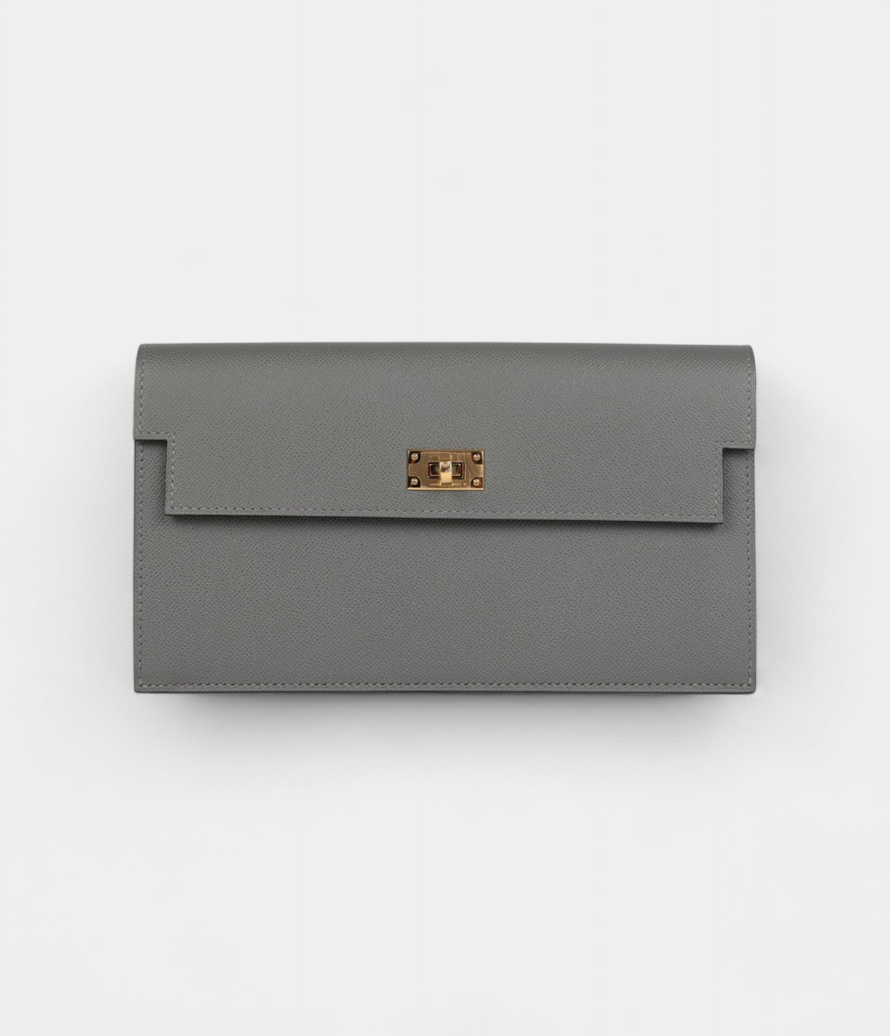Hermès Kelly Pocket Long Wallet Gris Meyer Madame Gold Hardware
