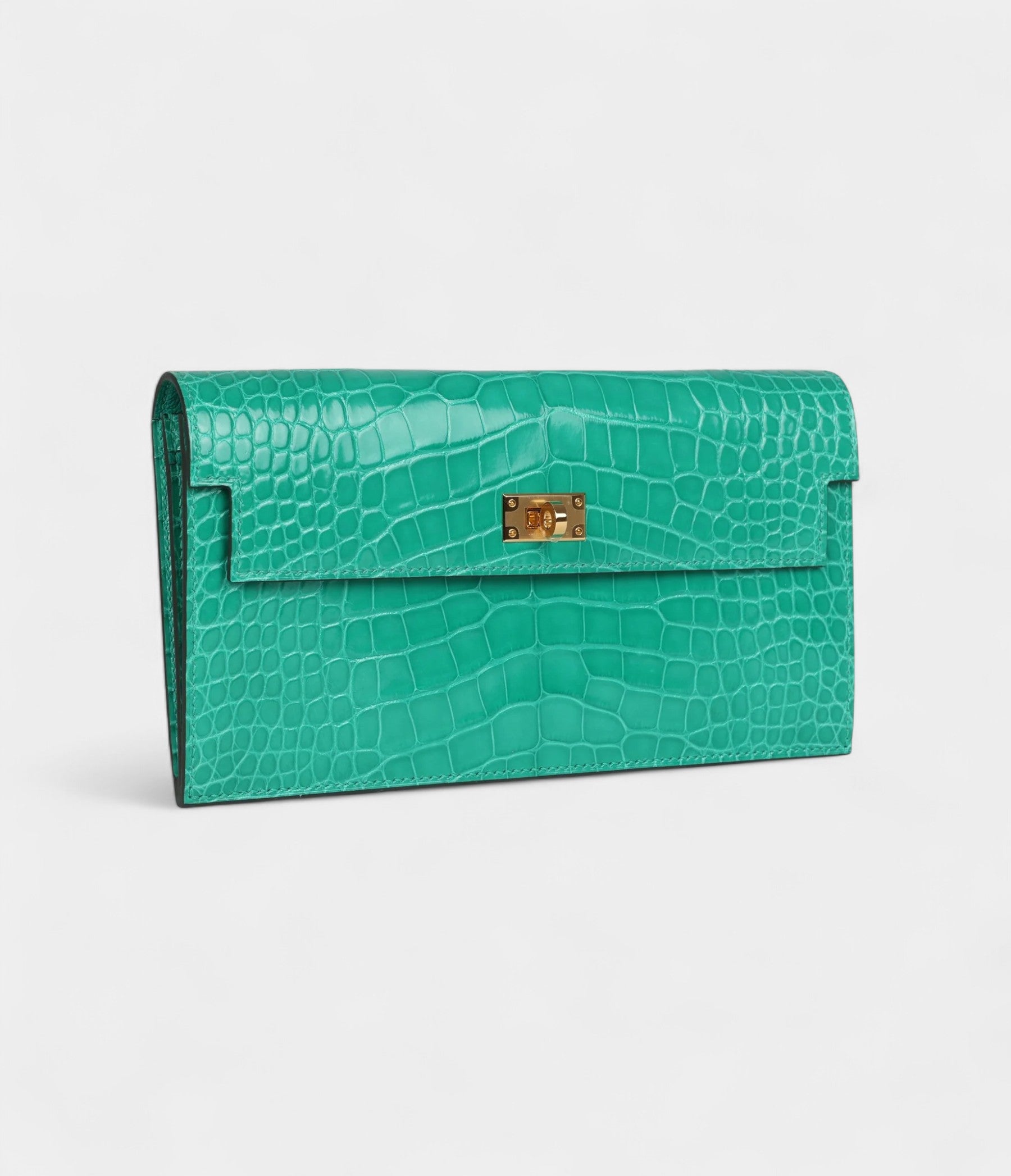 HermesKellyPocketLongWalletVertJadeShinyAlligatorGoldHardware_1.jpg Hermès Kelly Pocket Long Wallet Vert Jade Shiny Alligator Gold Hardware
