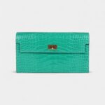Hermès Kelly Pocket Long Wallet Vert Jade Shiny Alligator Gold Hardware