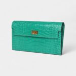 Hermès Kelly Pocket Long Wallet Vert Jade Shiny Alligator Gold Hardware