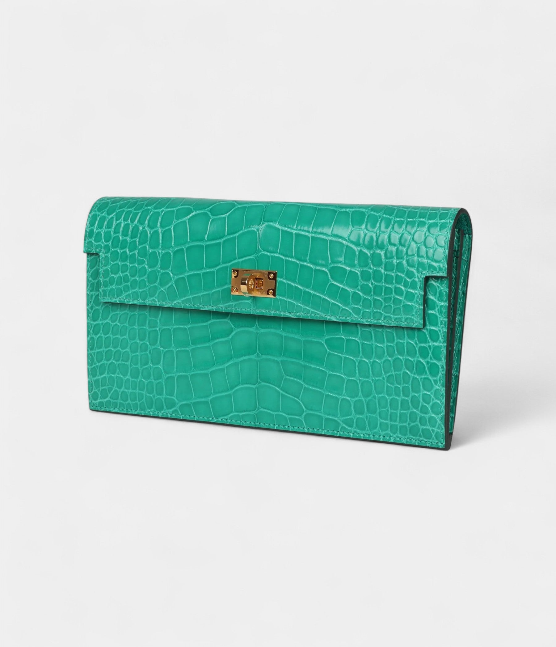 HermesKellyPocketLongWalletVertJadeShinyAlligatorGoldHardware_4.jpg Hermès Kelly Pocket Long Wallet Vert Jade Shiny Alligator Gold Hardware