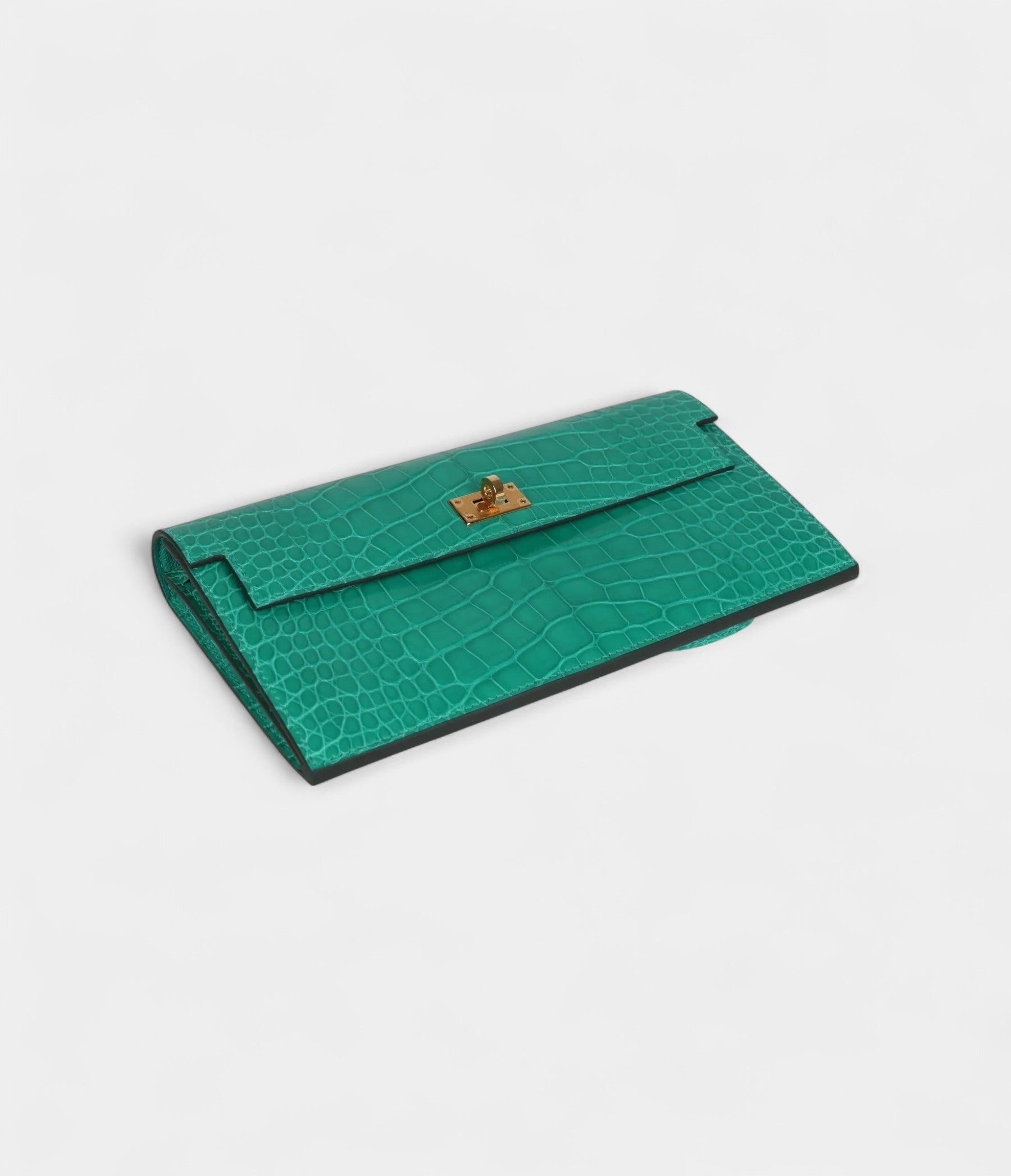 HermesKellyPocketLongWalletVertJadeShinyAlligatorGoldHardware_5.jpg Hermès Kelly Pocket Long Wallet Vert Jade Shiny Alligator Gold Hardware