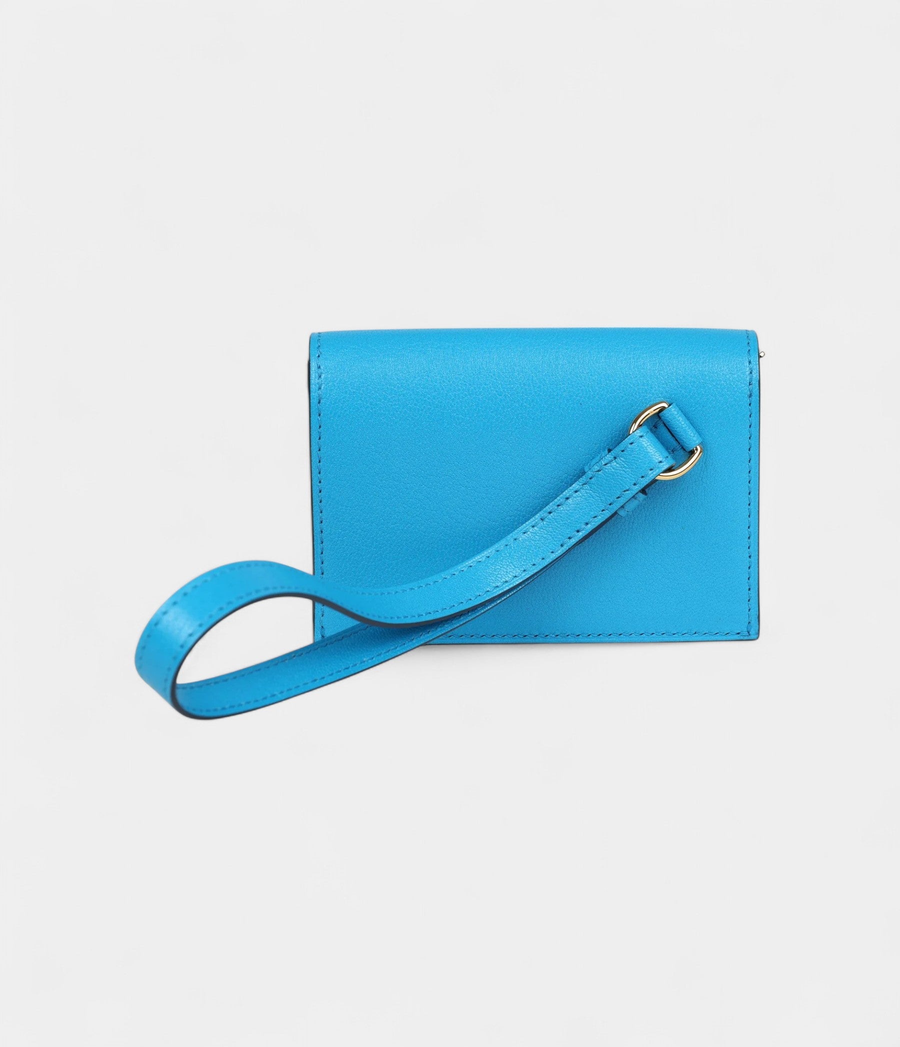 Hermès Kelly Pocket Slim Wallet Bleu Frida Chevre Gold Hardware