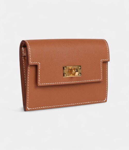 Hermès Kelly Pocket Slim Wallet Gold Epsom Gold Hardware