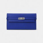 Hermès Kelly Wallet Electric Blue Epsom Leather Palladium Hardware