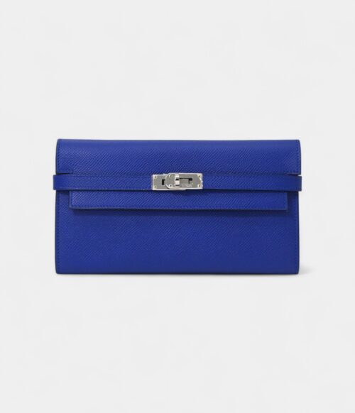 Hermès Kelly Wallet Electric Blue Epsom Leather Palladium Hardware