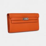 Hermès Kelly Wallet Orange Epsom Palladium Hardware