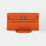 Hermès Kelly Wallet Orange Epsom Palladium Hardware