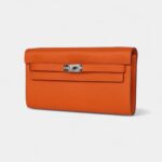 Hermès Kelly Wallet Orange Epsom Palladium Hardware