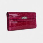 Hermès Kelly Wallet Rose Pourpre Shiny Alligator Palladium Hardware