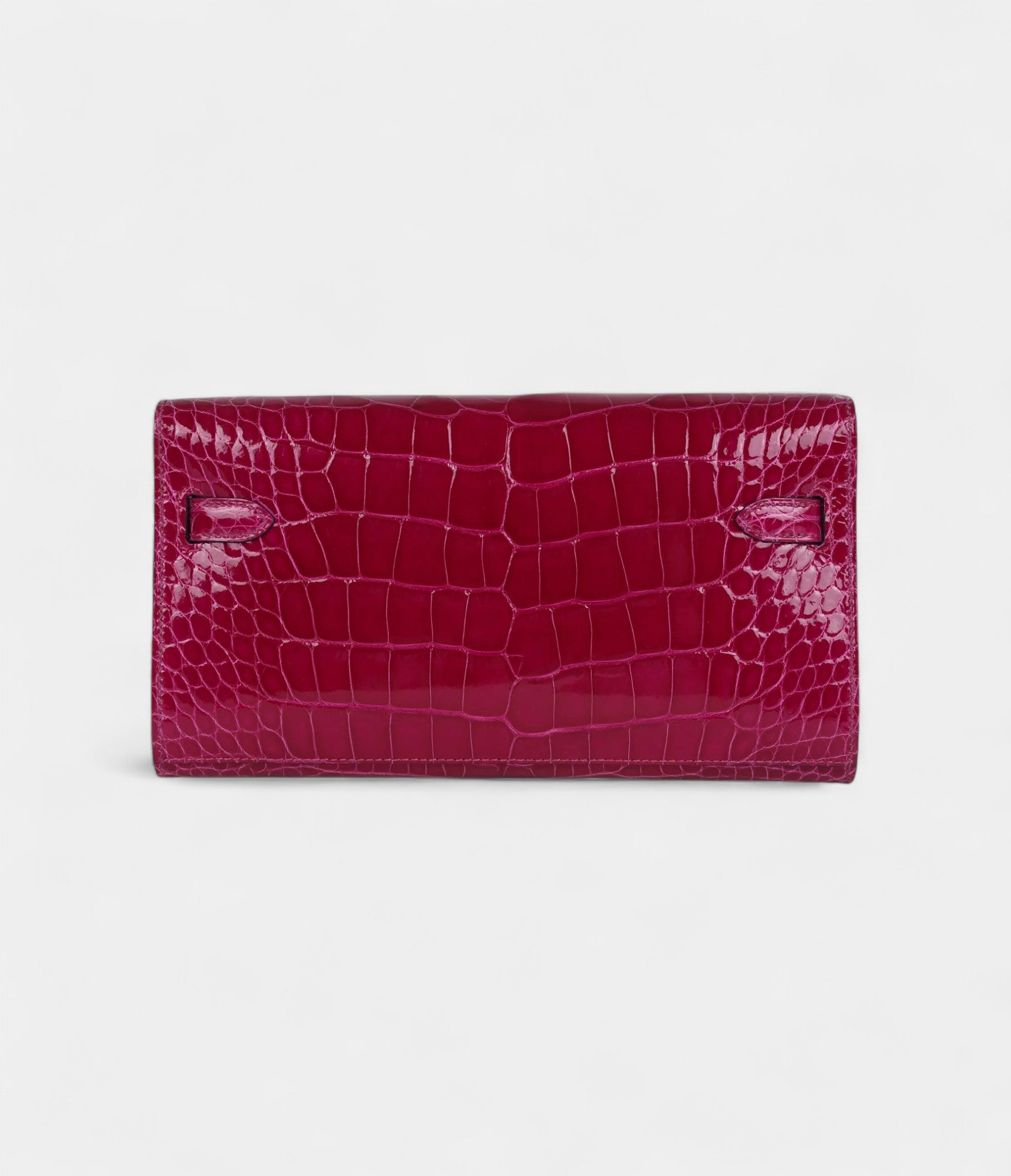 Hermès Kelly Wallet Rose Pourpre Shiny Alligator Palladium Hardware
