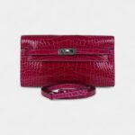 Hermès Kelly Wallet Rose Pourpre Shiny Alligator Palladium Hardware