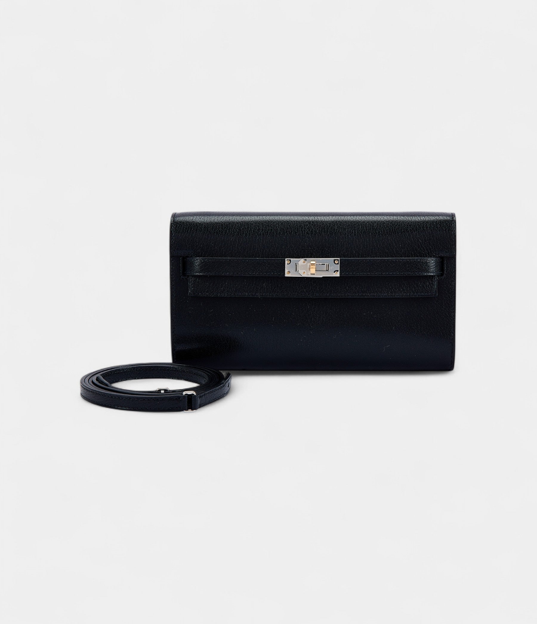 Hermès Kelly Wallet To Go Black Goat Electrum Hardware