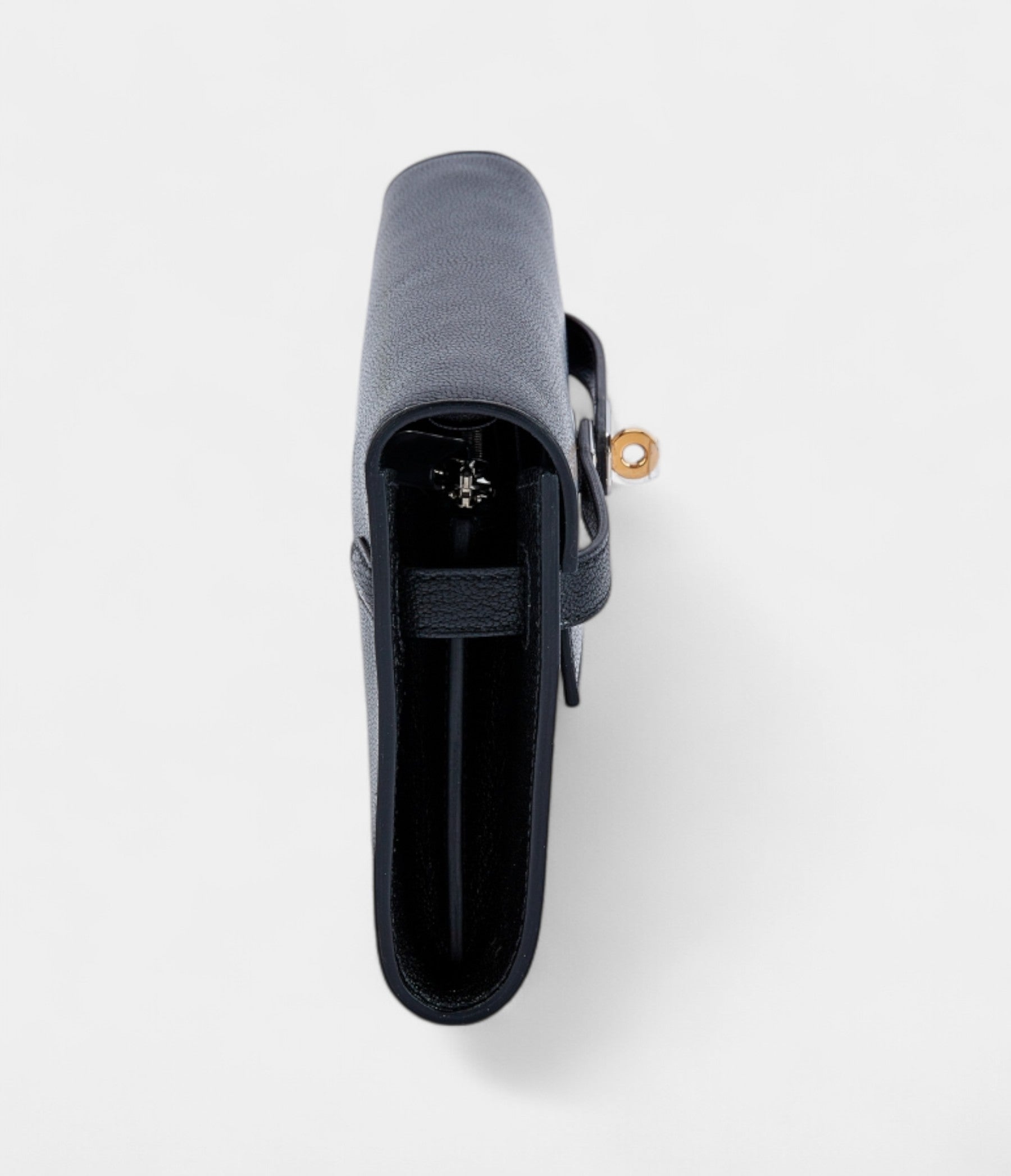 Hermès Kelly Wallet To Go Black Goat Electrum Hardware