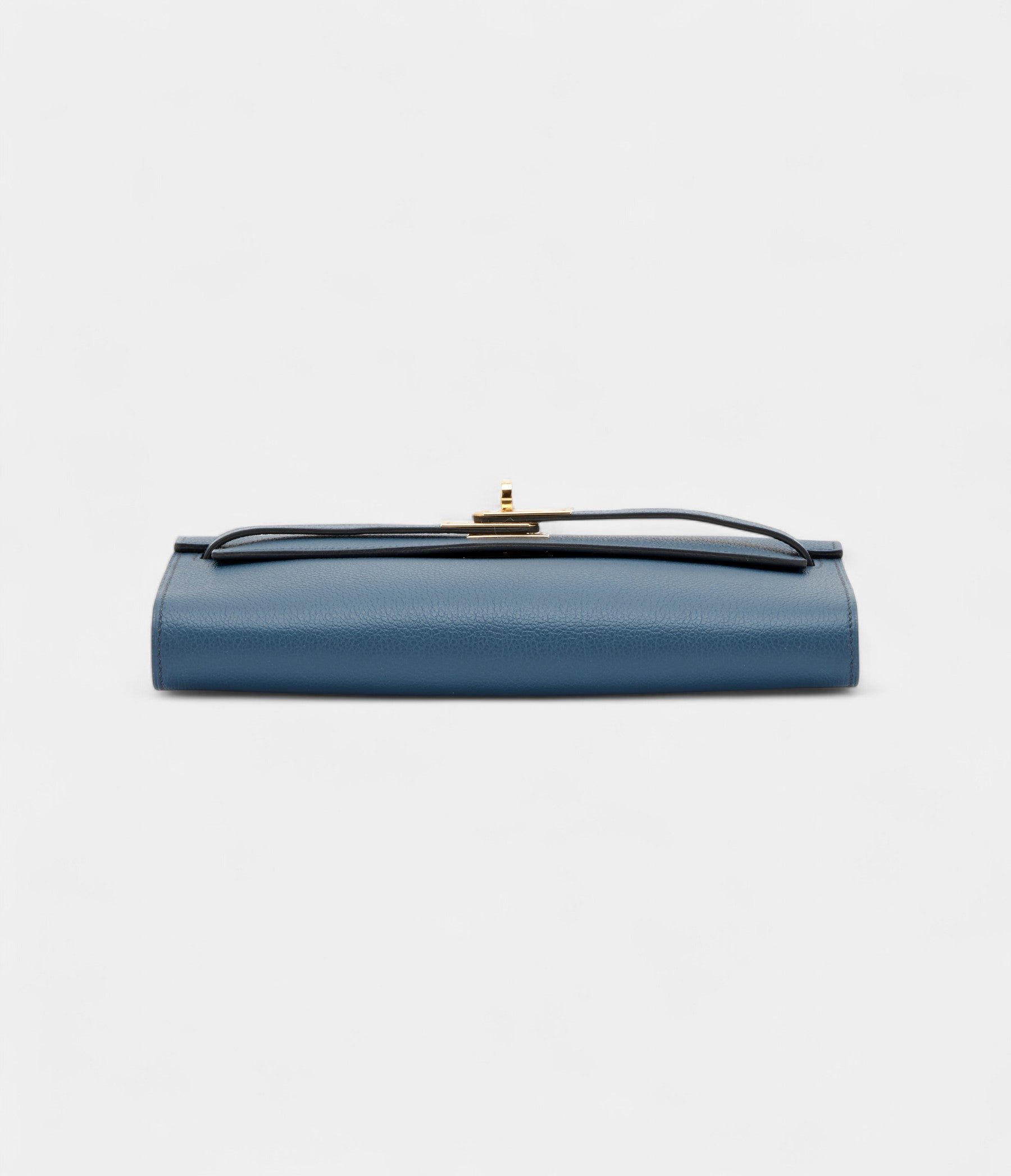 Hermès Kelly Wallet To Go Bleu de Prusse Evercolor Leather Gold Hardware