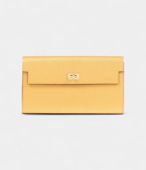 Hermès Kelly Wallet To Go Doré Chamkila Light Leather Permabrass Hardware