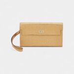 Hermès Kelly Wallet To Go Doré Chamkila Light Metallic Leather Permabrass Hardware