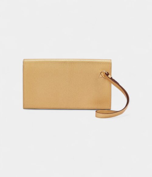 Hermès Kelly Wallet To Go Doré Chamkila Light Metallic Leather Permabrass Hardware