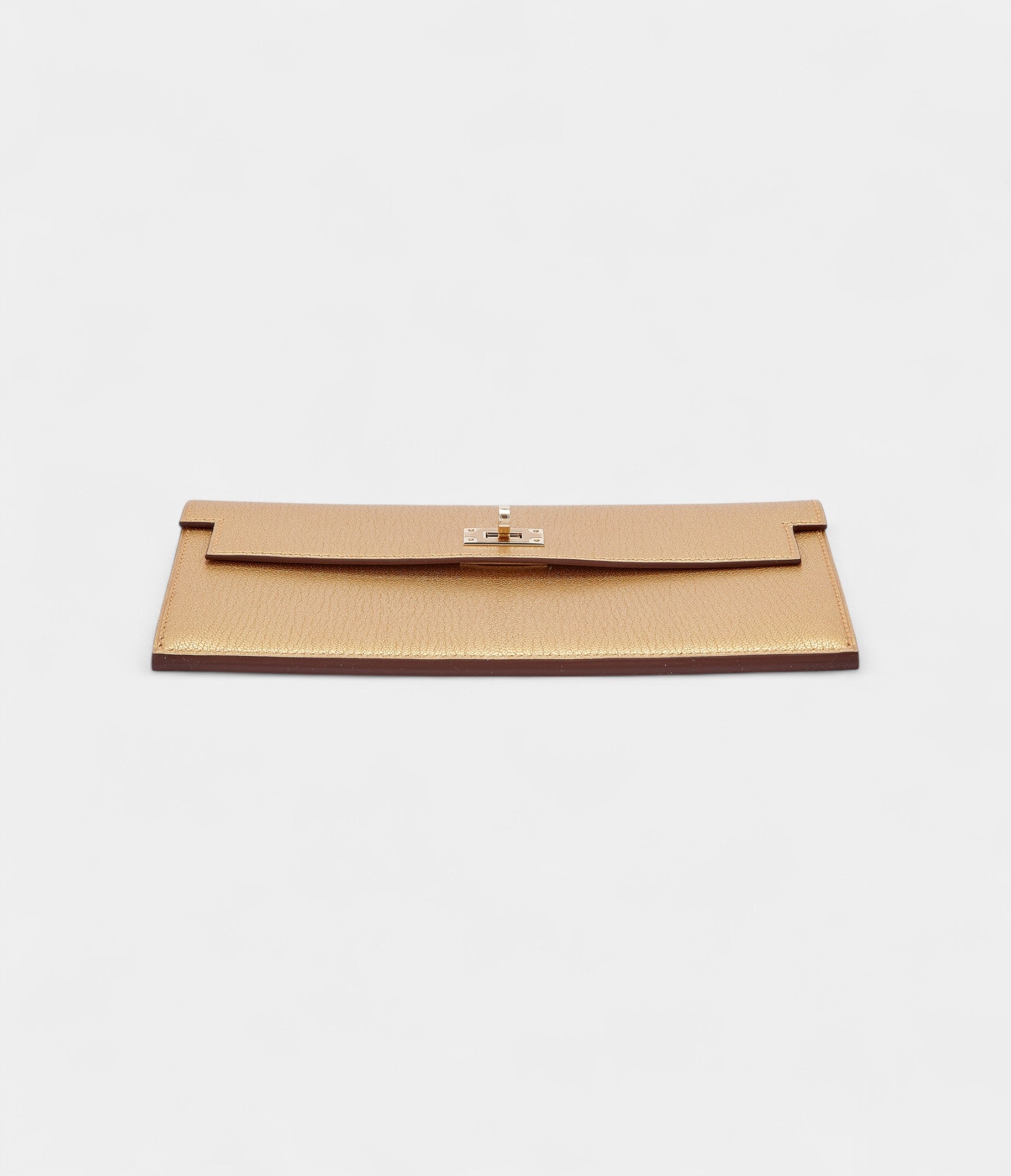 Hermès Kelly Wallet To Go Doré Chamkila Light Metallic Leather Permabrass Hardware