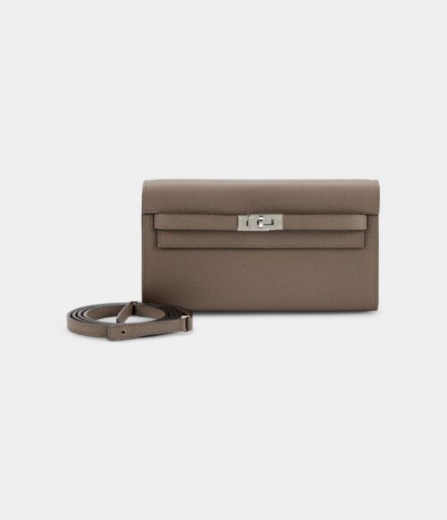 Hermès Kelly Wallet To Go Etain Epsom Leather Palladium Hardware