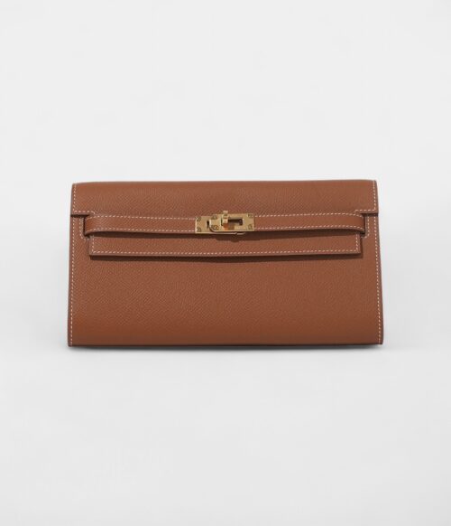 Hermès Kelly Wallet To Go Gold Epsom Palladium Hardware