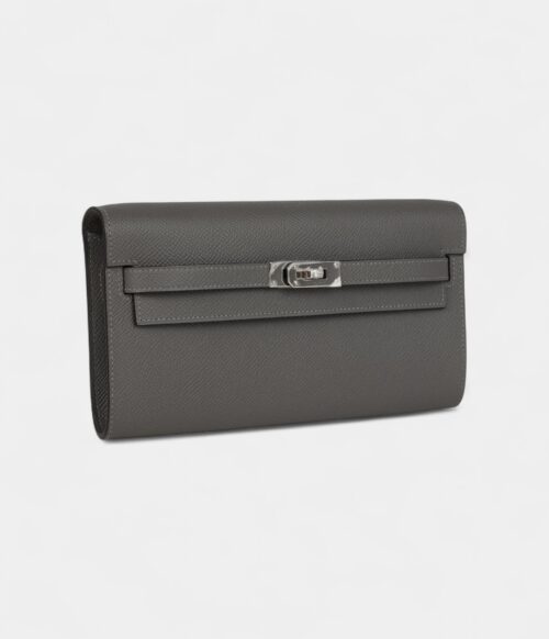 Hermès Kelly Wallet To Go Gris Meyer Epsom Palladium Hardware