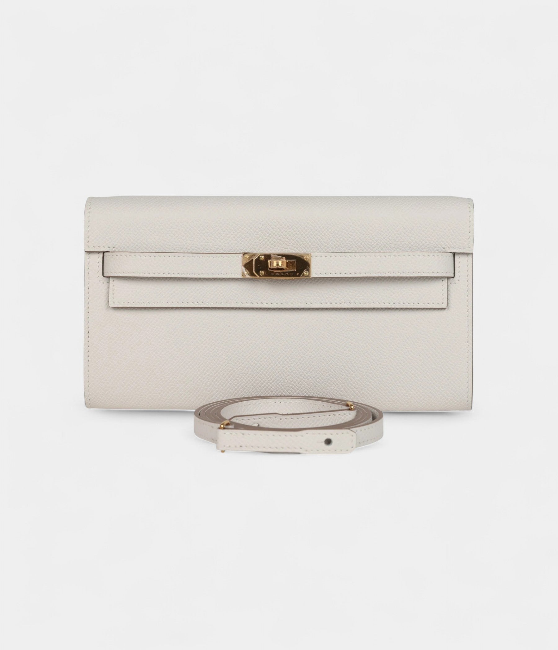 Hermès Kelly Wallet To Go Gris Pale Epsom Gold Hardware