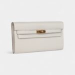 Hermès Kelly Wallet To Go Gris Pale Epsom Gold Hardware