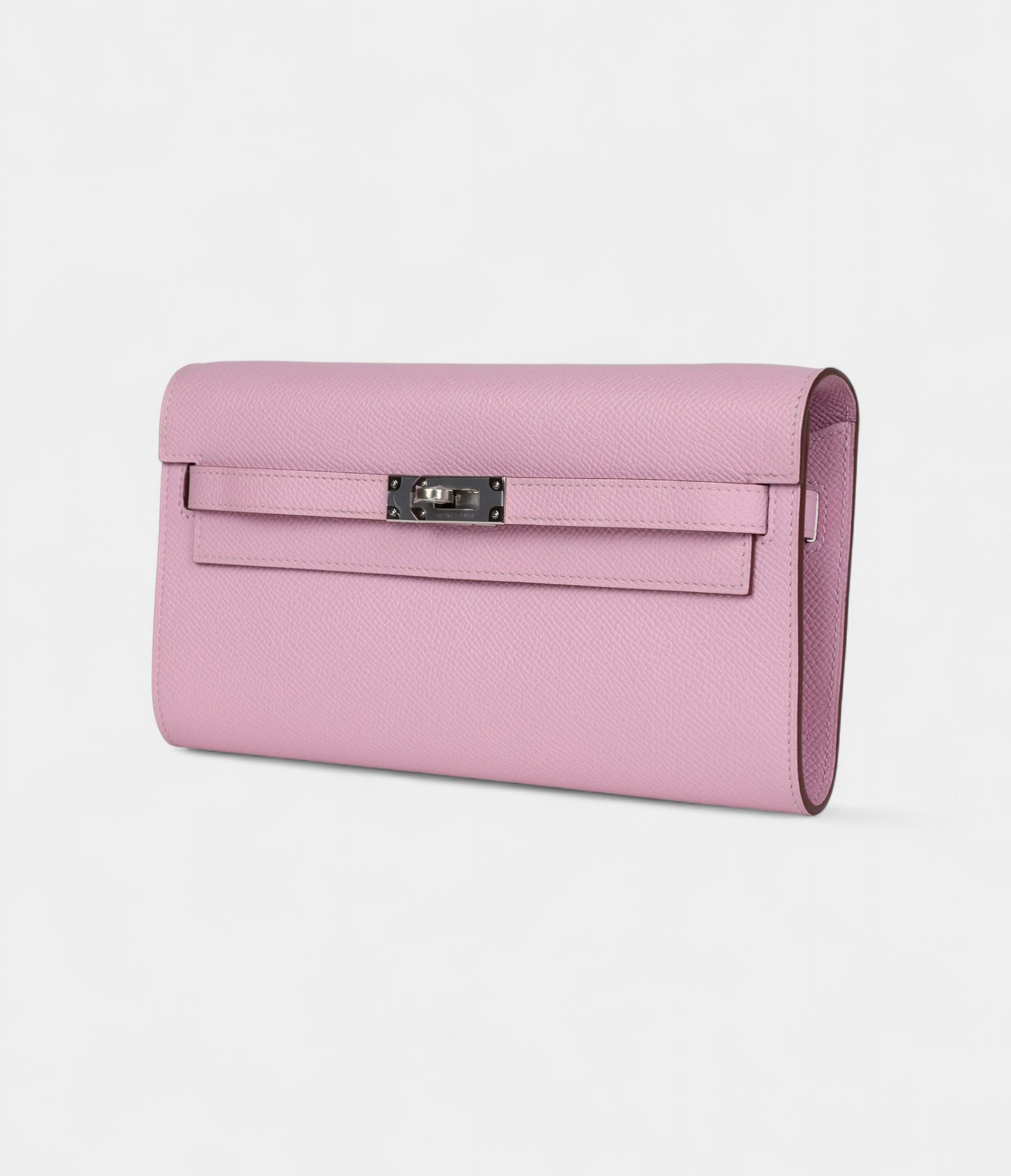 Hermès Kelly Wallet To Go Mauve Sylvestre Epsom Palladium Hardware