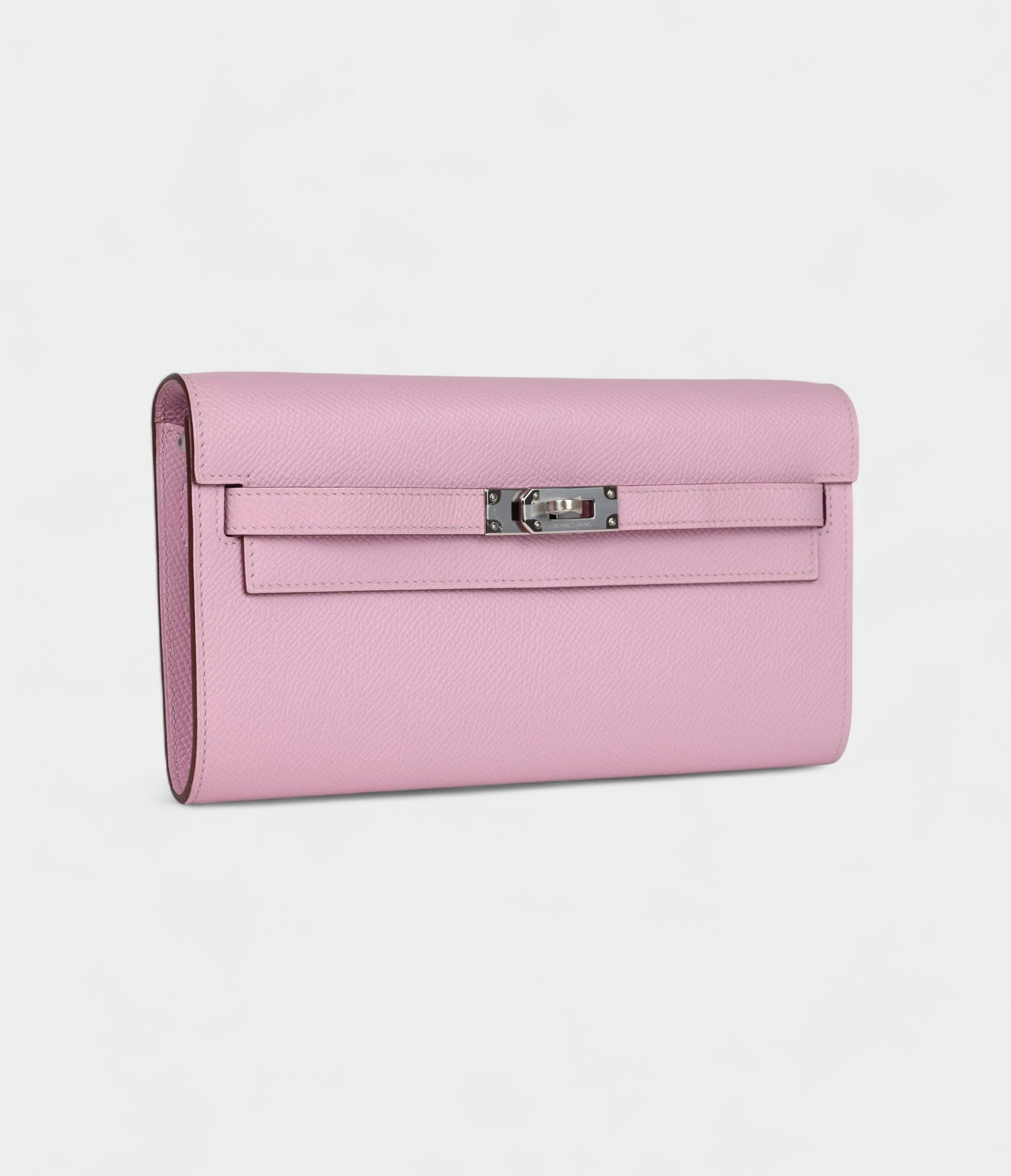 Hermès Kelly Wallet To Go Mauve Sylvestre Epsom Palladium Hardware