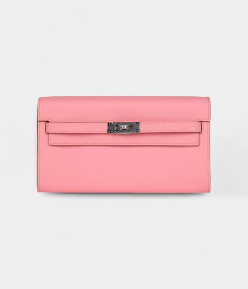 Hermès Kelly Wallet To Go Rose Confetti Epsom Palladium Hardware