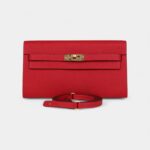 Hermès Kelly Wallet To Go Rouge De Coeur Epsom Gold Hardware