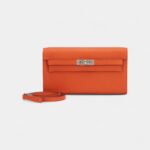 Hermès Kelly Wallet To Go Terre Battue Epsom Leather Palladium Hardware