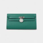 Hermès Kelly Wallet To Go Vert Jade & Bleu Brume Epsom Palladium Hardware