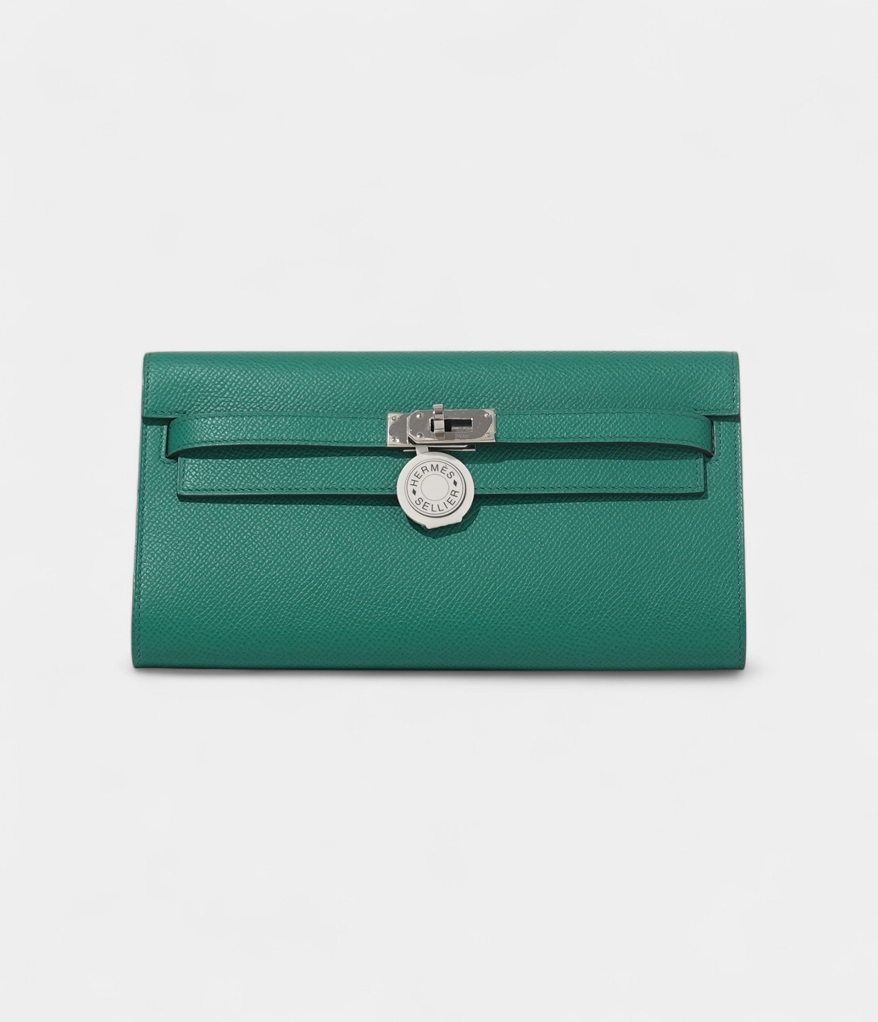 Hermès Kelly Wallet To Go Vert Jade & Bleu Brume Epsom Palladium Hardware