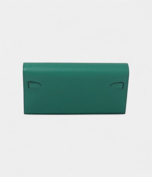 Hermès Kelly Wallet To Go Vert Jade & Bleu Brume Epsom Palladium Hardware