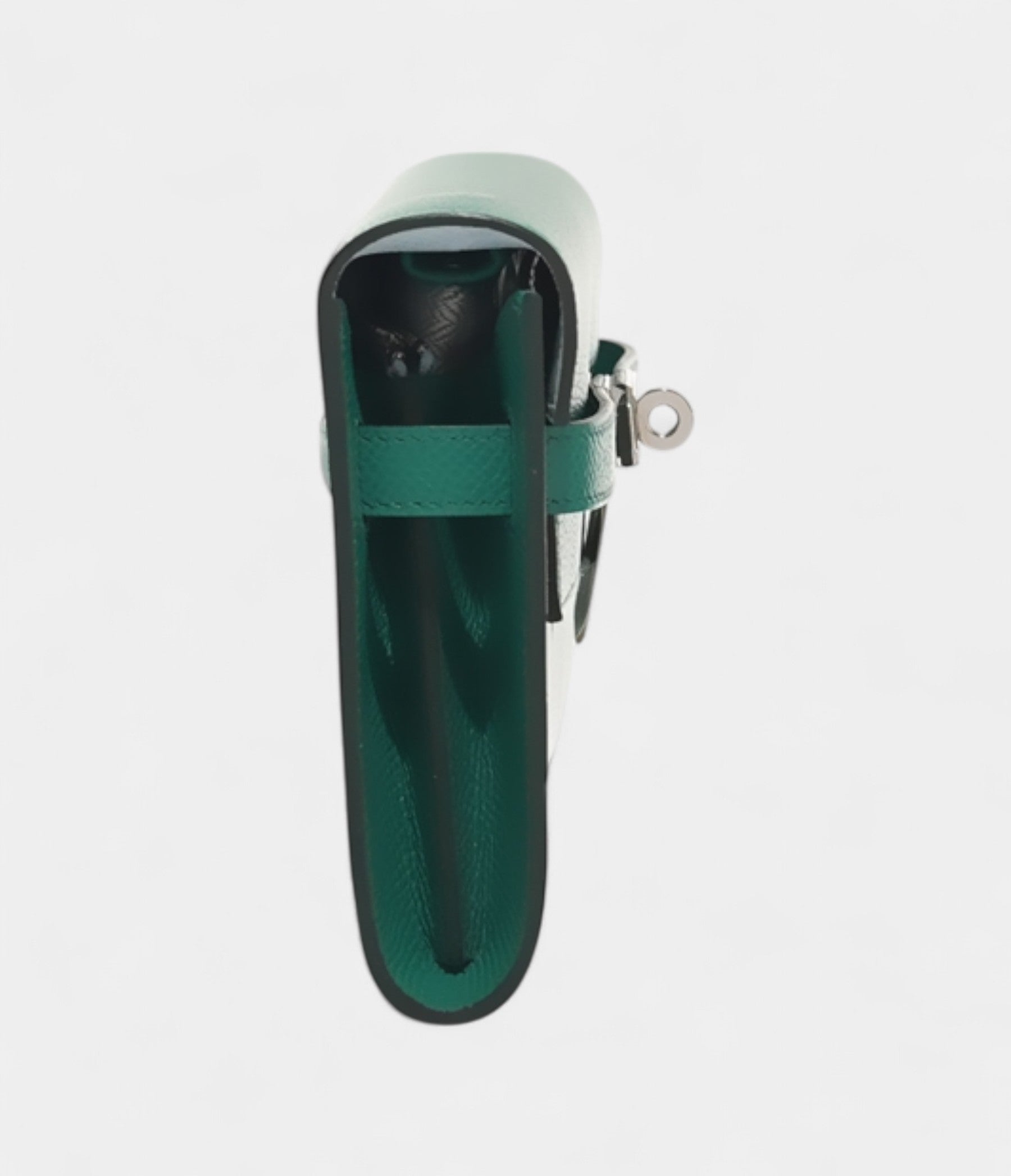 Hermès Kelly Wallet To Go Vert Jade & Bleu Brume Epsom Palladium Hardware