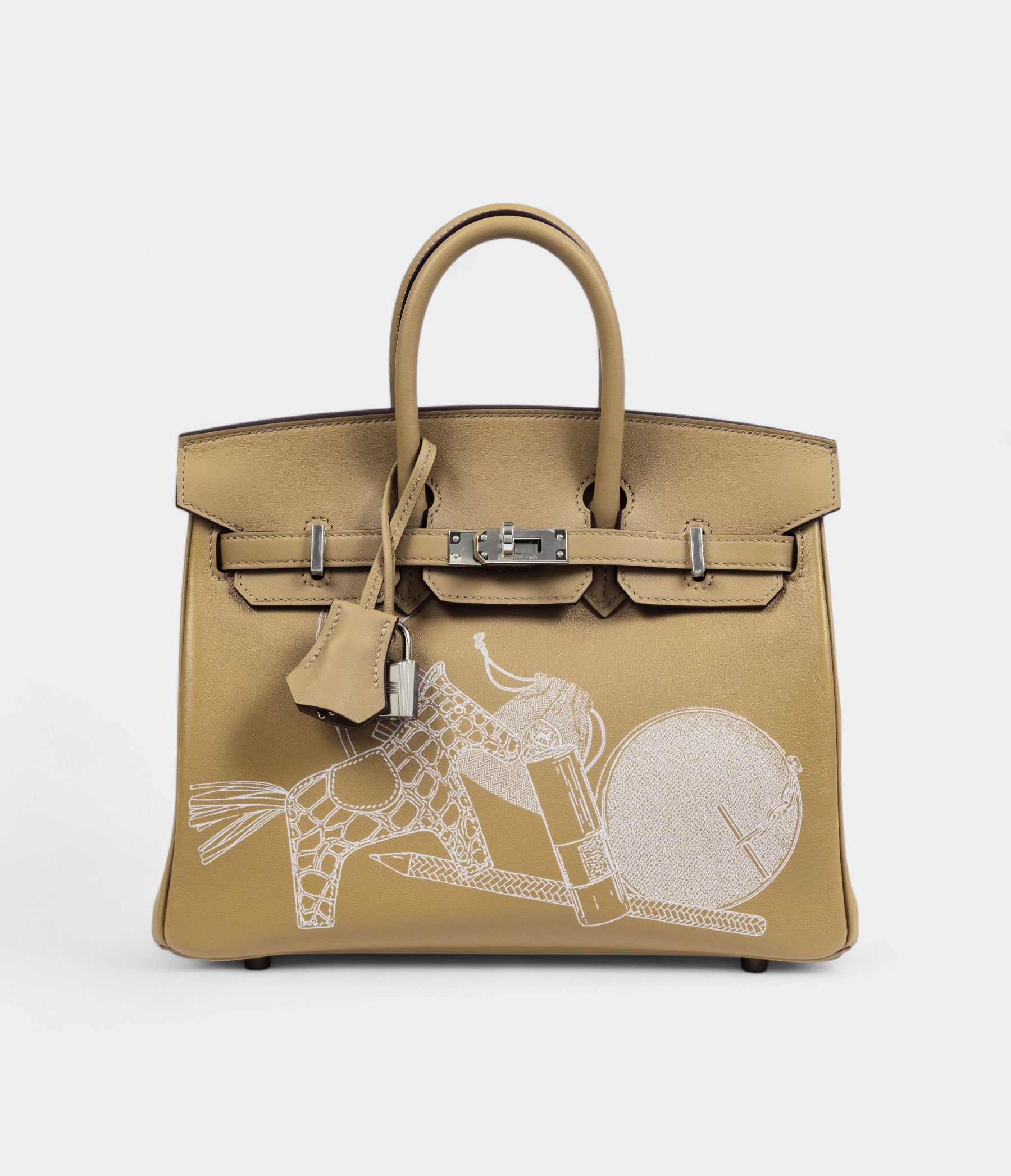 Hermès Limited Edition Biscuit Swift In and Out Birkin 25 Palladium Hardware