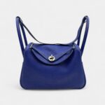 Hermès Lindy 26 Blue Electric in Clemence, Palladium hardware