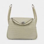Hermès Lindy 26 Concrete Matte Niloticus Crocodile With Palladium Hardware