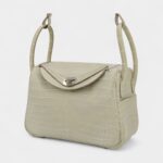Hermès Lindy 26 Concrete Matte Niloticus Crocodile With Palladium Hardware