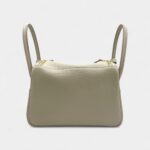 Hermès Lindy 26 In Touch in Concrete Clemence and Matte Porosus Crocodile with Gold Hardware