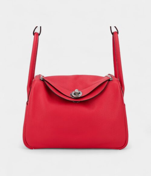 Hermès Lindy 26 Red Heart and Red Chili Swift Leather With Palladium Hardware