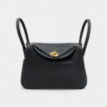 Hermès Lindy 26 in Black Clemence Leather with Palladium Hardware