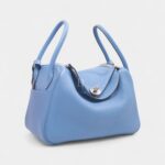 Hermès Lindy 26 in Bleu Paradis Clemence Leather with Palladium Hardware