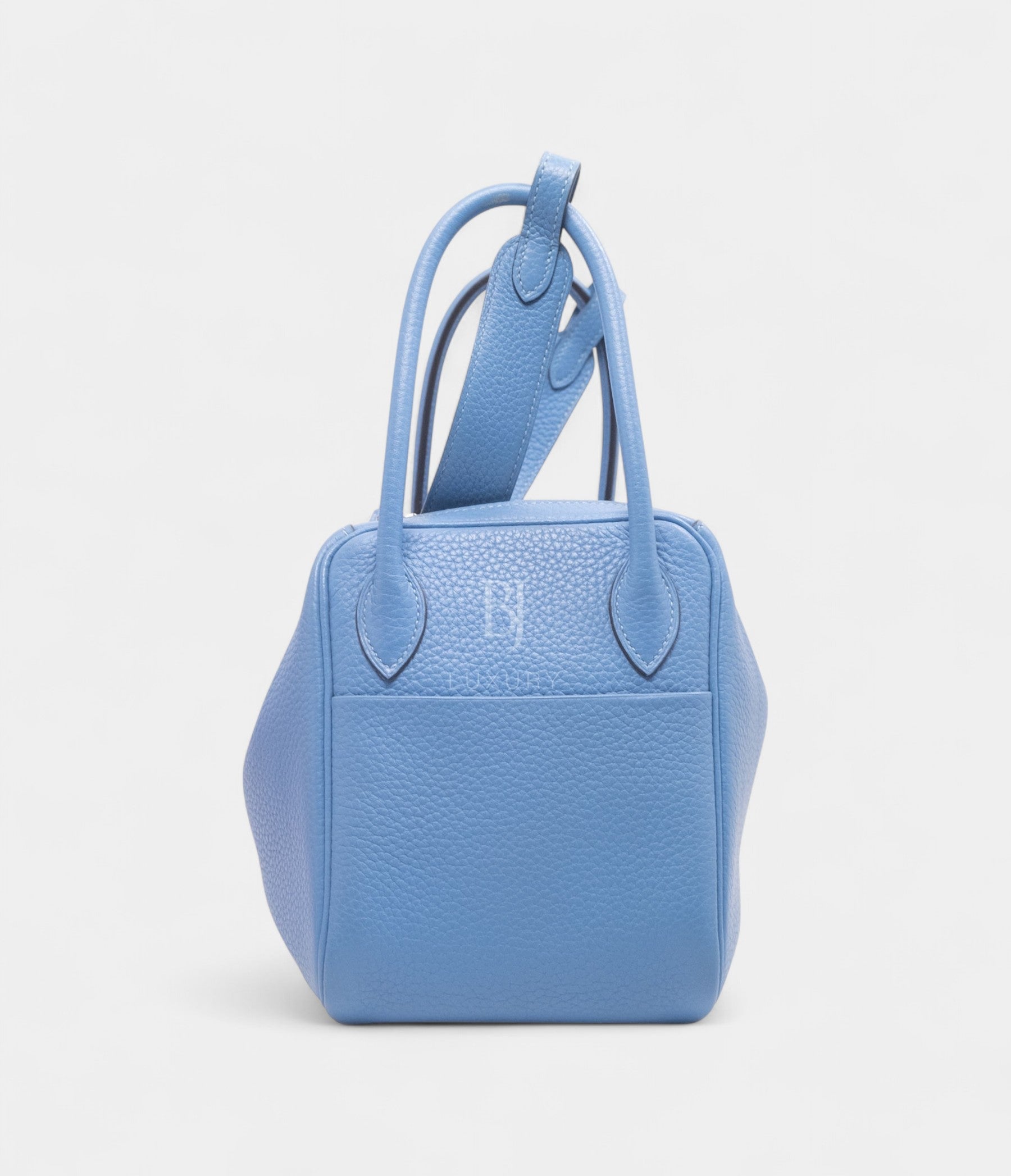 Hermès Lindy 26 in Bleu Paradis Clemence Leather with Palladium Hardware