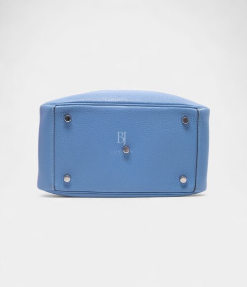 Hermès Lindy 26 in Bleu Paradis Clemence Leather with Palladium Hardware