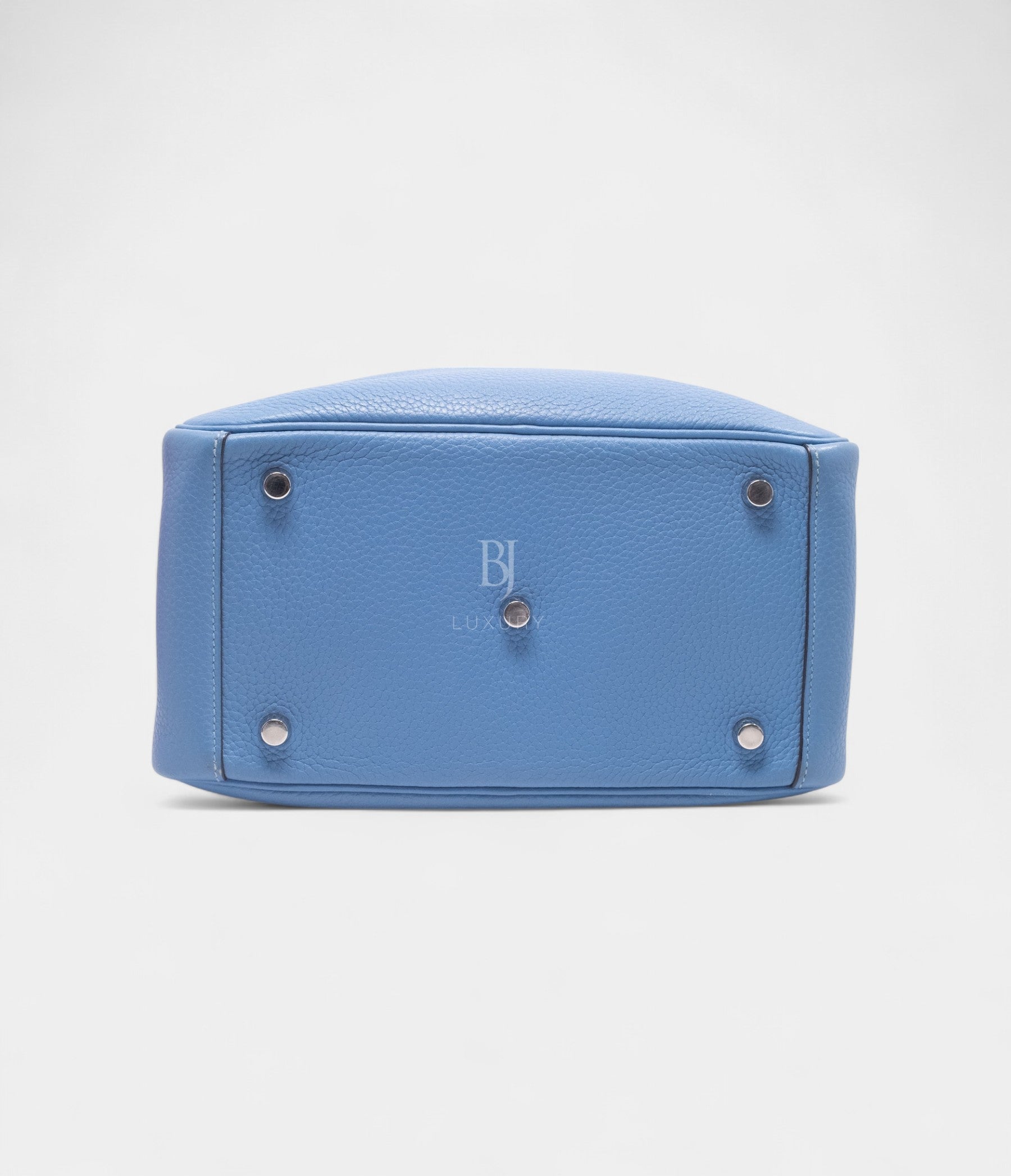 Hermès Lindy 26 in Bleu Paradis Clemence Leather with Palladium Hardware